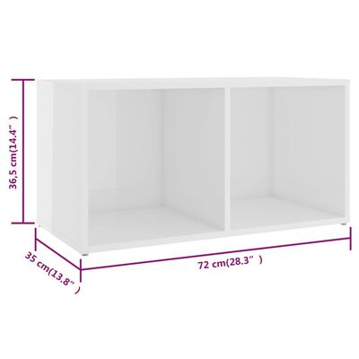 vidaXL Meubles TV 4 pcs Blanc brillant 72x35x36,5 cm Bois d'ingénierie