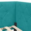 vidaXL Cadre de lit d'angle Turquoise 90 x 190 cm Velours