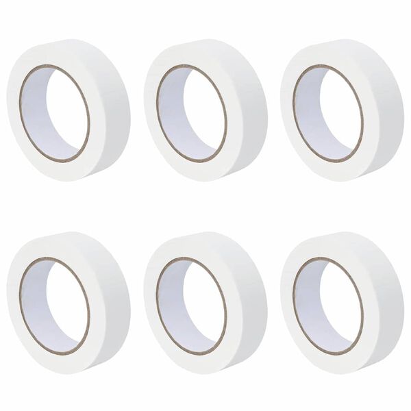 vidaXL Rubans de masquage pour peintre 6 pcs Blanc 30mm x 50m Papier