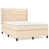 vidaXL Sommier &agrave; lattes de lit avec matelas Cr&egrave;me 140x200 cm Tissu