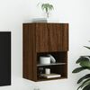 vidaXL Meuble TV avec lumi&egrave;res LED ch&ecirc;ne marron 40,5x30x60 cm
