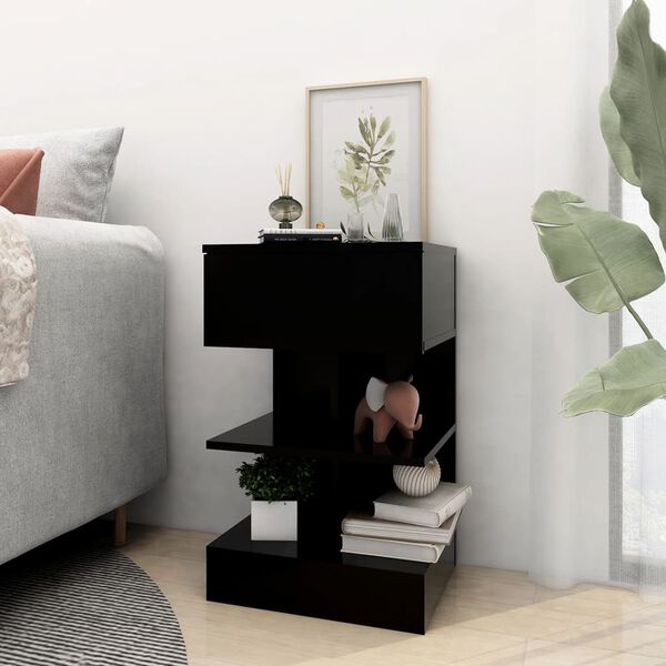 vidaXL Tables de chevet 2 pcs Noir 40x35x65 cm