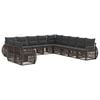 vidaXL Ensemble de canap&eacute; de jardin 11 pc Gris et Gris fonc&eacute; polyrotin