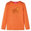 vidaXL T-shirt enfants &agrave; manches longues orange br&ucirc;l&eacute; 128