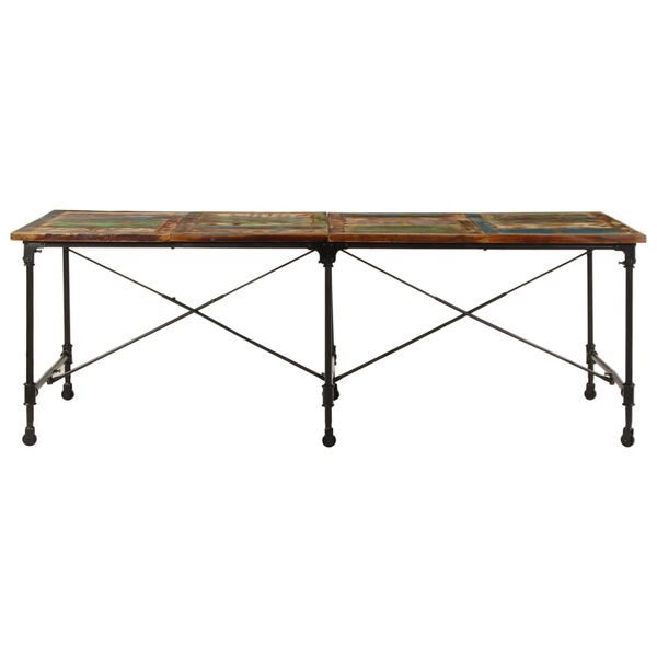 vidaXL Table à manger 220x90x77 cm bois massif de récupération
