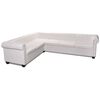 vidaXL Canap&eacute; d'angle Chesterfield 6 places Cuir artificiel Blanc