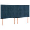 vidaXL T&ecirc;te de lit Bleu fonc&eacute; 160 x 5 x 118/128 cm Velours