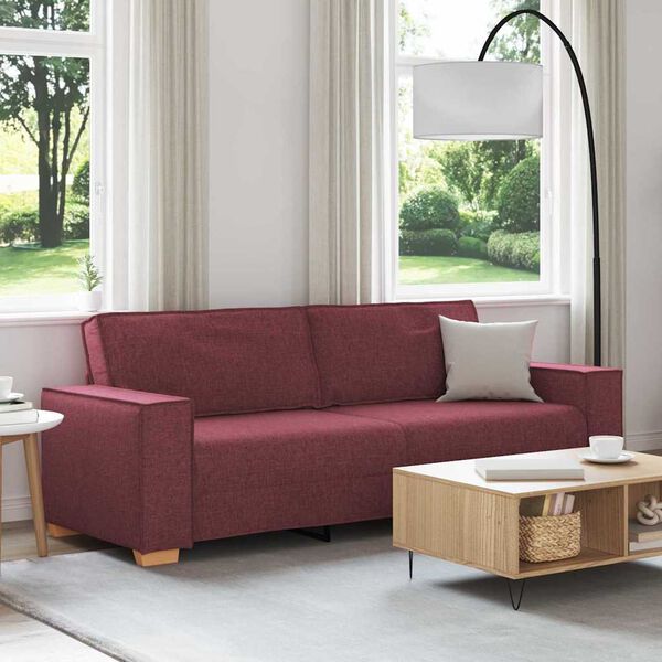 vidaXL Canap&eacute; 3 places Rouge vin 180 cm Tissu