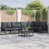 vidaXL Ensemble de canap&eacute; de jardin avec coussin 6 pcs Noir Acier