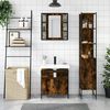vidaXL Ensemble d'armoires de salle de bain 3 pcs ch&ecirc;ne fum&eacute;