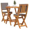vidaXL Ensemble bistrot 3 pcs Huile Naturelle Bois d'Acacia Massif