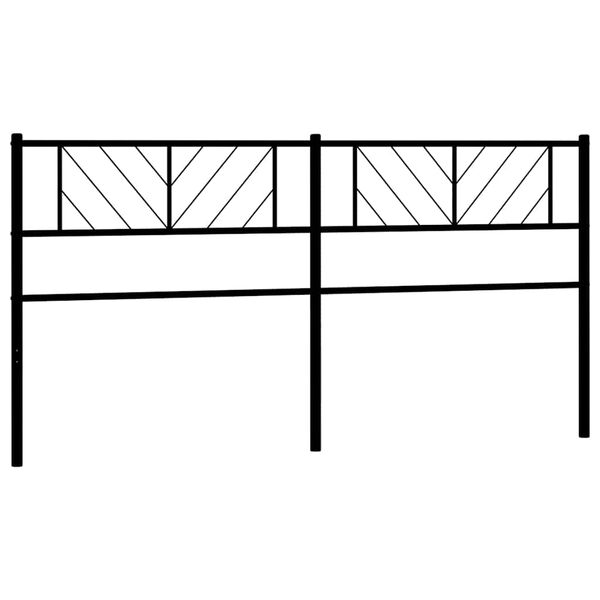 vidaXL T&ecirc;te de lit de remplacement m&eacute;tal noir 180 cm