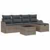 vidaXL Ensemble de canap&eacute; de jardin avec coussin 6 pcs Gris Poly rotin