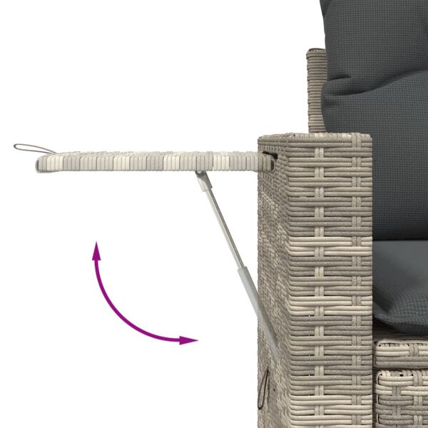 vidaXL Salon de jardin avec coussins 10 pcs gris clair r&eacute;sine tress&eacute;e