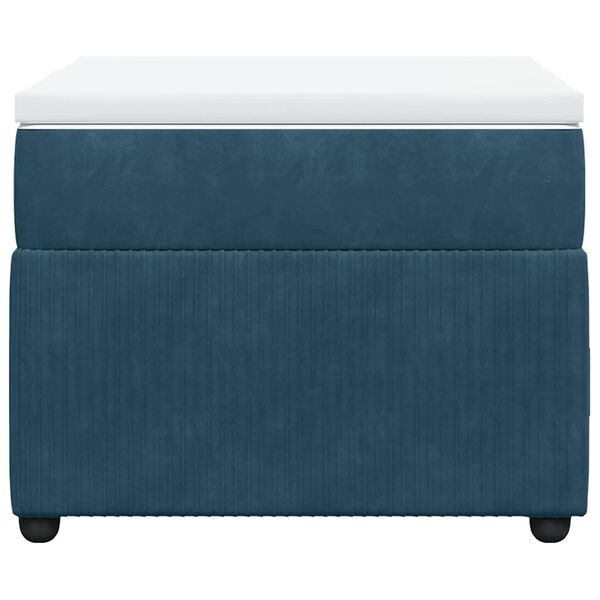 vidaXL Sommier &agrave; lattes de lit avec matelas Bleu fonc&eacute; 90x200 cm