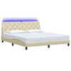 vidaXL Cadre de lit avec LED sans matelas cr&egrave;me 180x200 cm tissu