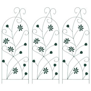 vidaXL Cl&ocirc;ture de jardin 3 pc Vert 112 x 39,5 cm Acier