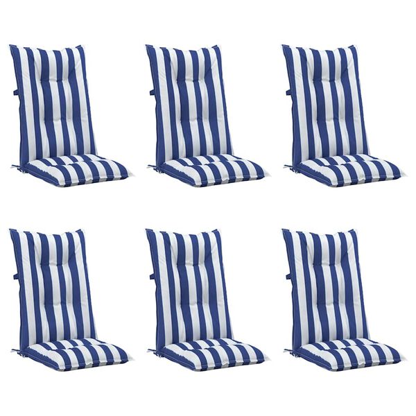 vidaXL Coussins de chaise de jardin &agrave; dossier haut lot de 6