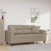 vidaXL Canap&eacute; 2 places avec oreillers taupe 140 cm tissu microfibre