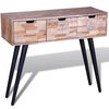 vidaXL Table console avec 3 tiroirs Bois de teck recycl&eacute;