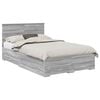 vidaXL Cadre de lit Gris Sonoma 135 x 190 cm Bois d'ing&eacute;nierie