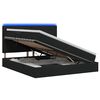 vidaXL Lit de rangement LED avec matelas Noir 140 x 190 cm Tissu