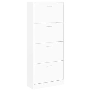 vidaXL Armoire &agrave; chaussures Blanc 63x24x147 cm Bois d'ing&eacute;nierie