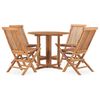 vidaXL Ensemble &agrave; manger d'ext&eacute;rieur pliable 5 pcs Bois solide de teck
