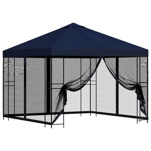 vidaXL Abri de jardin avec parois 3 x 3 m Bleu Polyester et Acier