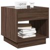 vidaXL Table de chevet avec LED infini ch&ecirc;ne marron 50x50x50 cm