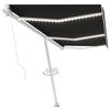 vidaXL Store banne manuel avec LED solaire 6 x 3 m Anthracite