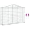 vidaXL Paniers &agrave; gabions arqu&eacute;s 7 pcs 200x30x120/140 cm Fer galvanis&eacute;