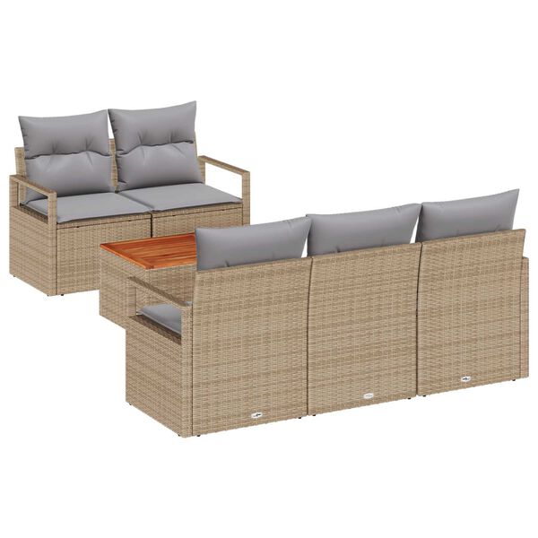 vidaXL Ensemble de canap&eacute; de jardin 6 pcs beige et gris clair