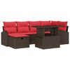 vidaXL Ensemble de canap&eacute; de jardin 7 pc Marron polyrotin