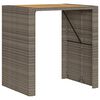 vidaXL Table de bar de jardin et dessus en bois acacia r&eacute;sine tress&eacute;e