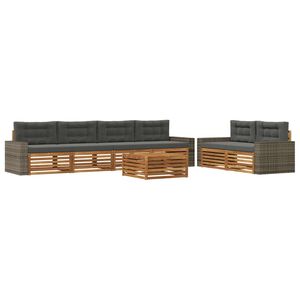 vidaXL Ensemble de canap&eacute;s d'ext&eacute;rieur 7 pc Naturel et Anthracite