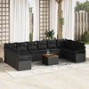 vidaXL Ensemble de canap&eacute; de jardin avec coussin 11 pcs Noir polyrotin