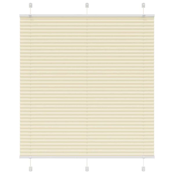 vidaXL Store pliss&eacute; cr&egrave;me 115x150cm largeur du tissu 114,4cm polyester