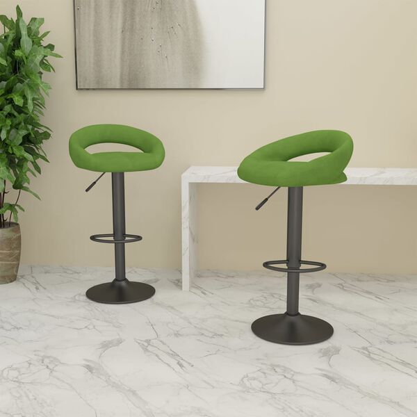 vidaXL Tabourets de bar lot de 2 vert clair velours