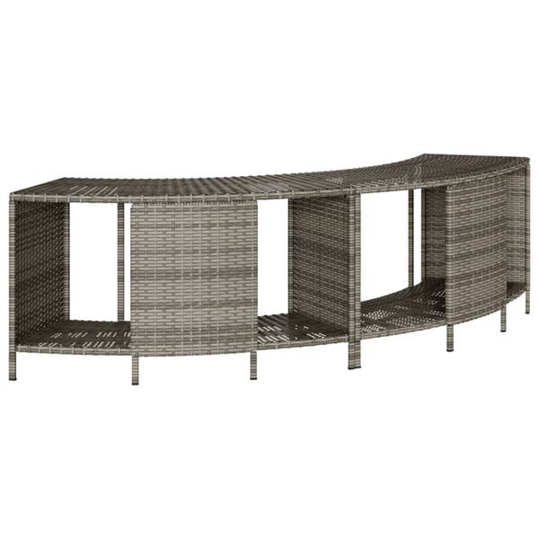 vidaXL &Eacute;tag&egrave;res de rangement pour spa 2 pcs gris r&eacute;sine tress&eacute;e