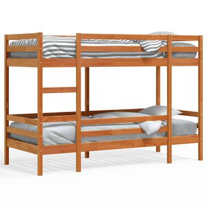 vidaXL Lit superpos&eacute; sans matelas cire marron 80x200 cm pin massif