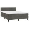 vidaXL Sommier &agrave; lattes de lit et matelas Gris fonc&eacute; 140x200cm Velours