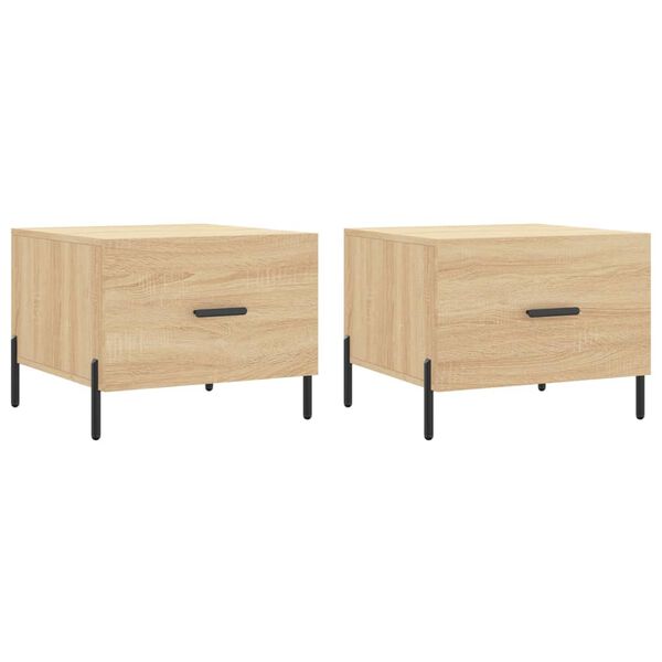 vidaXL Tables basses 2 pcs ch&ecirc;ne sonoma 50x50x40 cm bois d'ing&eacute;nierie