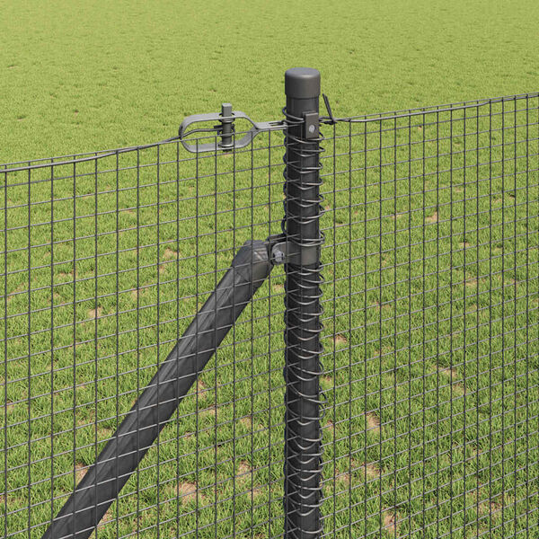 vidaXL Poteau de cl&ocirc;ture. Gris 25 x 1,4 m (maillage de 16 x 16 mm)