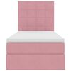 vidaXL Lit avec rangement et LED avec matelas Rose 90 x 190 cm Velours