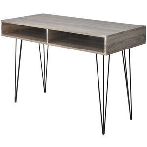 vidaXL Bureau avec 2 compartiments Gris