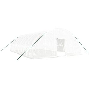 vidaXL Serre avec cadre en acier blanc 60 m&sup2; 10x6x2,85 m