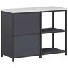 vidaXL Ensemble de rangement cuisine avec &eacute;tag&egrave;re 2 pcs Anthracite