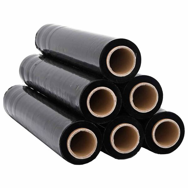 vidaXL Film &eacute;tirable 6 pcs noir 23 &mu;m 50 cm x 150 m