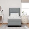 vidaXL Lit &agrave; ressort LED avec matelas Gris clair 90 x 200 cm tissu
